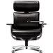 Eurotech Seating NUVEMBLK Nuvem Black Leather Lounge Office Chair with Aluminum Frame Eurotech Seating NUVEMBLK Nuvem Black Leather Lounge Office Chair with Aluminum Frame