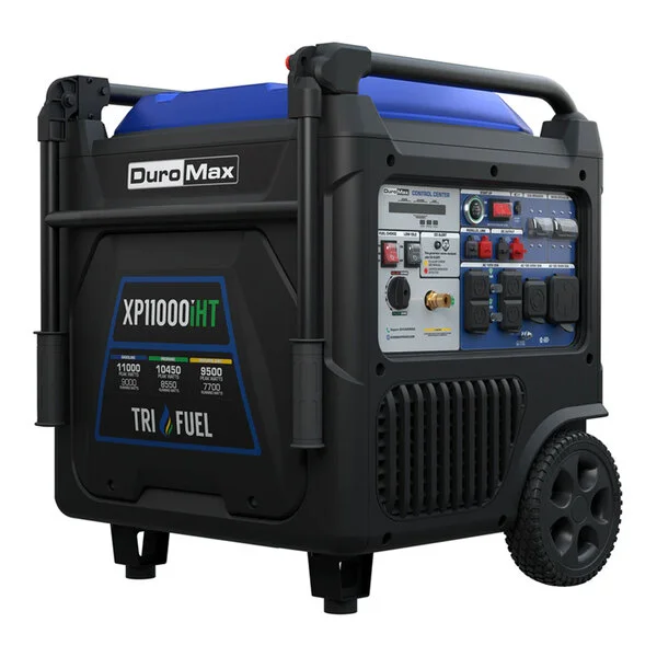 DuroMax 459 CC Tri Fuel Digital Inverter Portable Generator with CO Alert XP11000iHT - 9,000/11,000W, 120/240V