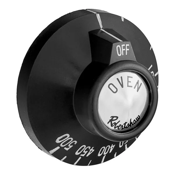 Vulcan 00-499678-00001 Black Oven Thermostat Knob - 250 - 500 Degrees Fahrenheit
