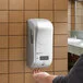 San Jamar SH970SS Summit Rely Silver Hybrid Automatic Hand Soap, Sanitizer, and Lotion Dispenser - 5 1/2 San Jamar SH970SS Summit Rely Silver Hybrid Automatic Hand Soap, Sanitizer, and Lotion Dispenser - 5 1/2