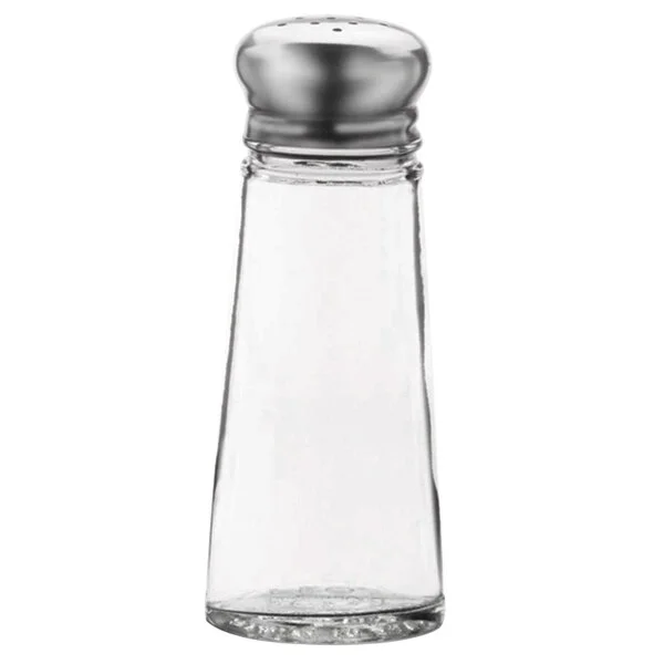 Vollrath 703 Traex® Dripcut® 3 oz. Glass Salt and Pepper Shaker with Stainless Steel Mushroom Top - 24/Case Vollrath 703 Traex® Dripcut® 3 oz. Glass Salt and Pepper Shaker with Stainless Steel Mushroom Top - 24/Case