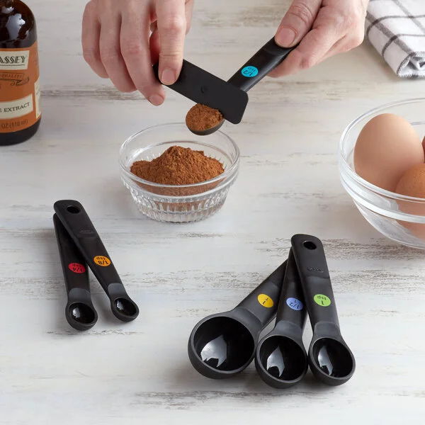 OXO 11110801 Good Grips 1/8 tsp. to 1 Tbsp. 7-Piece Black Measuring Spoon Set