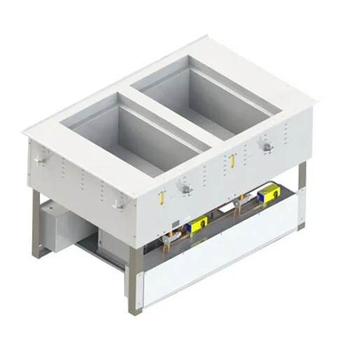 Vollrath FC-6HC-02120-AD Two Well Modular Drop-In Hot / Cold Food Well with Auto Manifold Drain - 120V Vollrath FC-6HC-02120-AD Two Well Modular Drop-In Hot / Cold Food Well with Auto Manifold Drain - 120V
