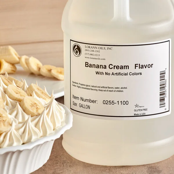 LorAnn Oils No Color Added Banana Cream Super Strength Flavor 1 Gallon LorAnn Oils No Color Added Banana Cream Super Strength Flavor 1 Gallon