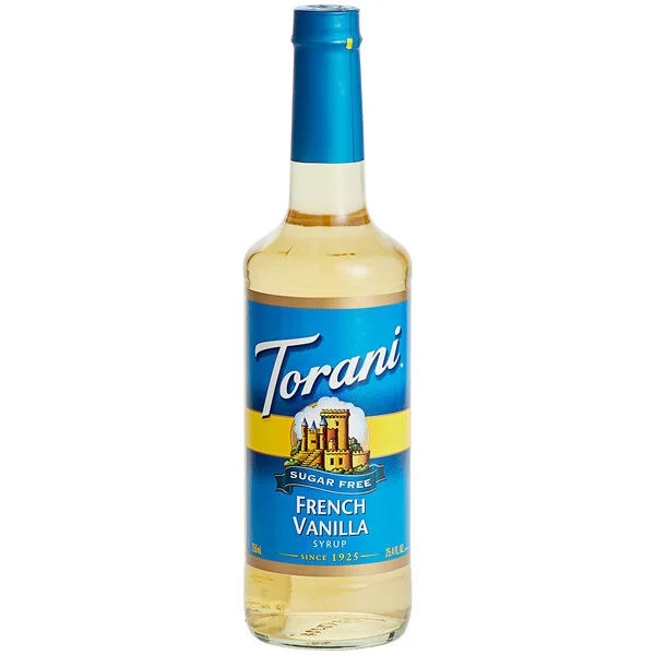 Torani Sugar-Free French Vanilla Flavoring Syrup 750 mL Glass Bottle Torani Sugar-Free French Vanilla Flavoring Syrup 750 mL Glass Bottle