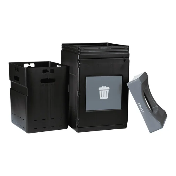 Commercial Zone Avante 55 Gallon Gray Polyethylene Square Indoor / Outdoor Modular Single-Stream Trash Can Commercial Zone Avante 55 Gallon Gray Polyethylene Square Indoor / Outdoor Modular Single-Stream Trash Can
