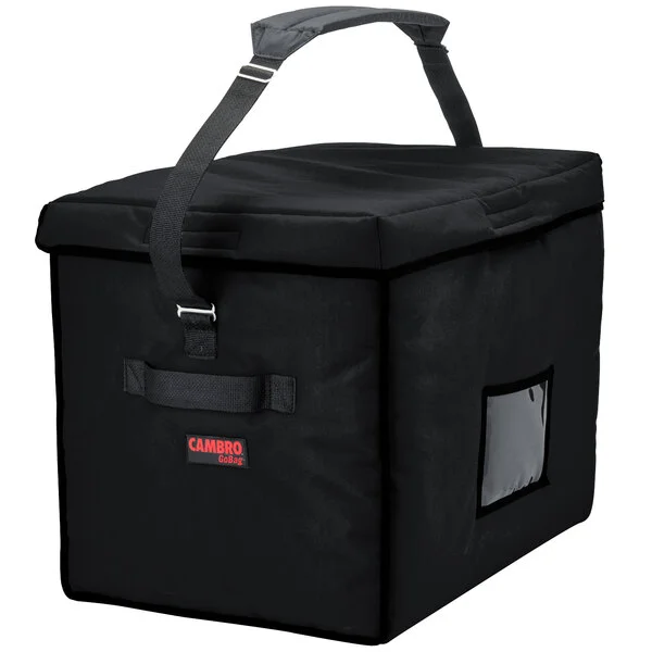 Cambro GBD211517110 Customizable Insulated Jumbo Black Stadium Delivery GoBag® - 21 Cambro GBD211517110 Customizable Insulated Jumbo Black Stadium Delivery GoBag® - 21