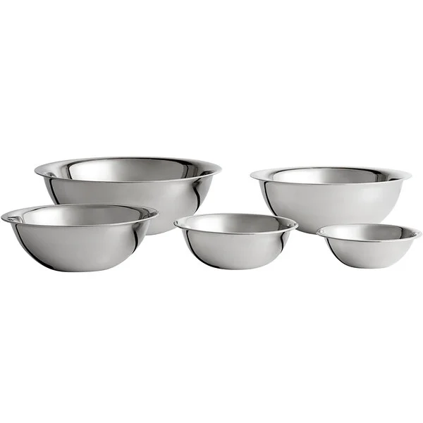 Vollrath 5 Piece Standard Weight Stainless Steel Mixing Bowl Set - 5/Set Vollrath 5 Piece Standard Weight Stainless Steel Mixing Bowl Set - 5/Set
