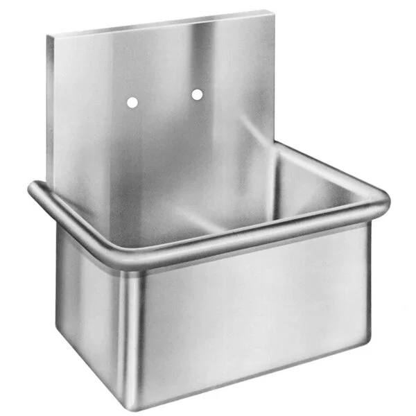Just Manufacturing A186652 Stainless Steel Wall Hung Single Bowl Surgeon Scrub Sink with 2 Faucet Holes - 20 Just Manufacturing A186652 Stainless Steel Wall Hung Single Bowl Surgeon Scrub Sink with 2 Faucet Holes - 20