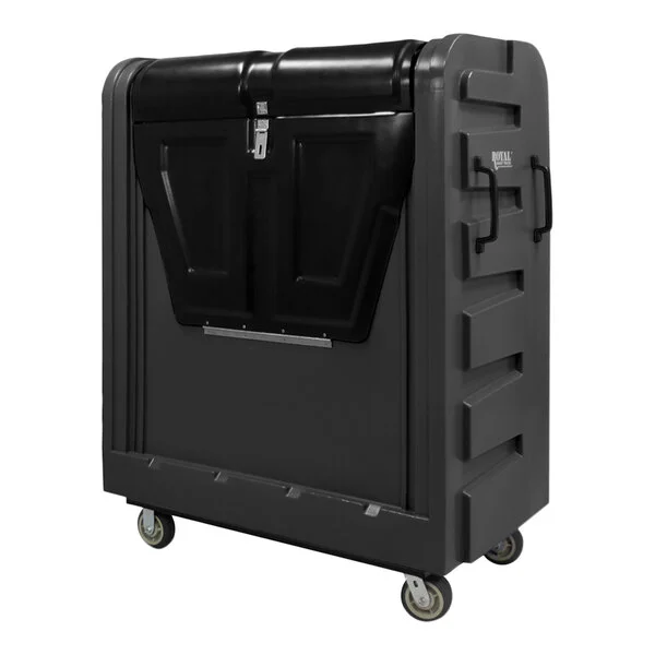 Royal Basket Trucks 48 Cu. Ft. Black Security Poly Truck with Steel Base and 4 Swivel Casters R48-BKX-BSA-6UNN