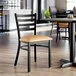 Lancaster Table & Seating Black Finish Ladder Back Chair with 2 1/2 Lancaster Table & Seating Black Finish Ladder Back Chair with 2 1/2