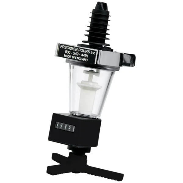 Precision Pours 1 oz MM Rack & Pour 1 oz. Measured Liquor Pourer Head with Shot-Counting Meter for Bottle Rack Systems Precision Pours 1 oz MM Rack & Pour 1 oz. Measured Liquor Pourer Head with Shot-Counting Meter for Bottle Rack Systems