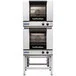 Moffat E23M3/2 Turbofan Double Deck Half Size Electric Convection Oven with Mechanical Controls and Stainless Steel Stand - 208V, 1 Phase, 5.4 kW Moffat E23M3/2 Turbofan Double Deck Half Size Electric Convection Oven with Mechanical Controls and Stainless Steel Stand - 208V, 1 Phase, 5.4 kW