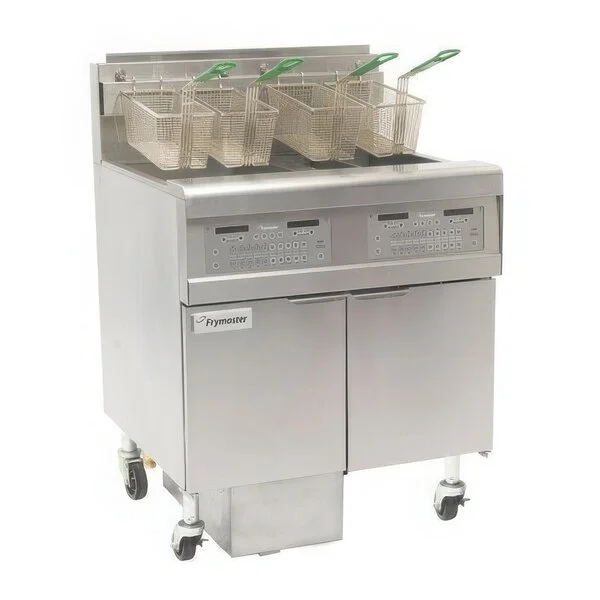 Frymaster FPGL230-2RCA Liquid Propane Floor Fryer with Full Left Frypot / Right Split Pot and Automatic Top Off - 150,000 BTU