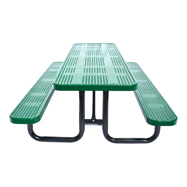 Lifeyard 8' Green Perforated Metal Picnic Table Lifeyard 8' Green Perforated Metal Picnic Table