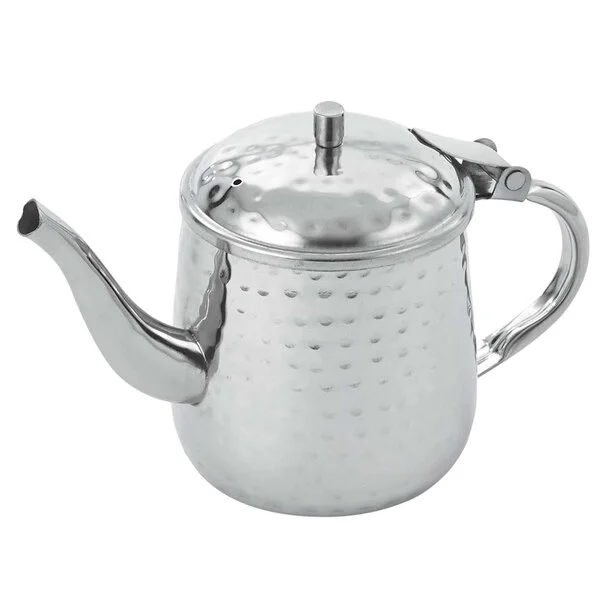Vollrath T4710HH 10 oz. Hammer-Finished Stainless Steel Gooseneck Beverage Server Vollrath T4710HH 10 oz. Hammer-Finished Stainless Steel Gooseneck Beverage Server