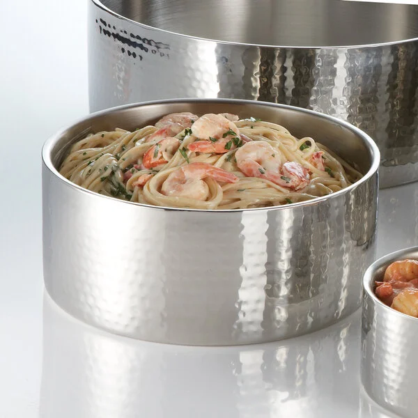 American Metalcraft DWBH10 4.9 Qt. Hammered Double Wall Insulated Stainless Steel Bowl American Metalcraft DWBH10 4.9 Qt. Hammered Double Wall Insulated Stainless Steel Bowl