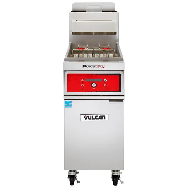 Vulcan 1VK85D-1 PowerFry5 85-90 lb. Natural Gas Floor Fryer with Solid State Digital Controls - 90,000 BTU Vulcan 1VK85D-1 PowerFry5 85-90 lb. Natural Gas Floor Fryer with Solid State Digital Controls - 90,000 BTU