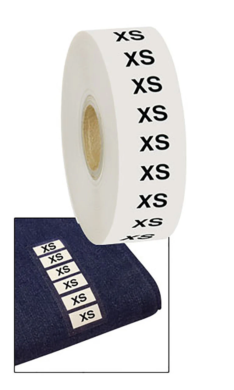 Wrap Around Clothing Size Labels -Size XS