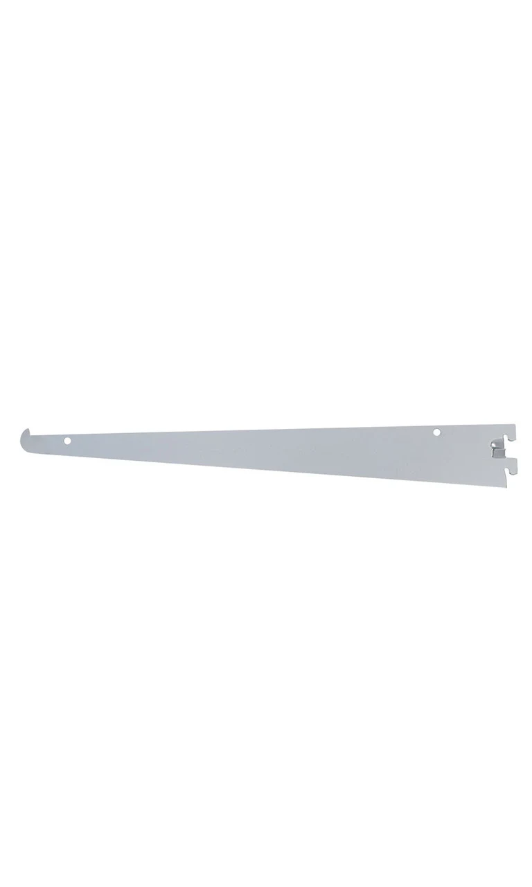 14 inch Chrome Metal Shelf Bracket for Slotted Standard - .5 inch slots 1 inch on center