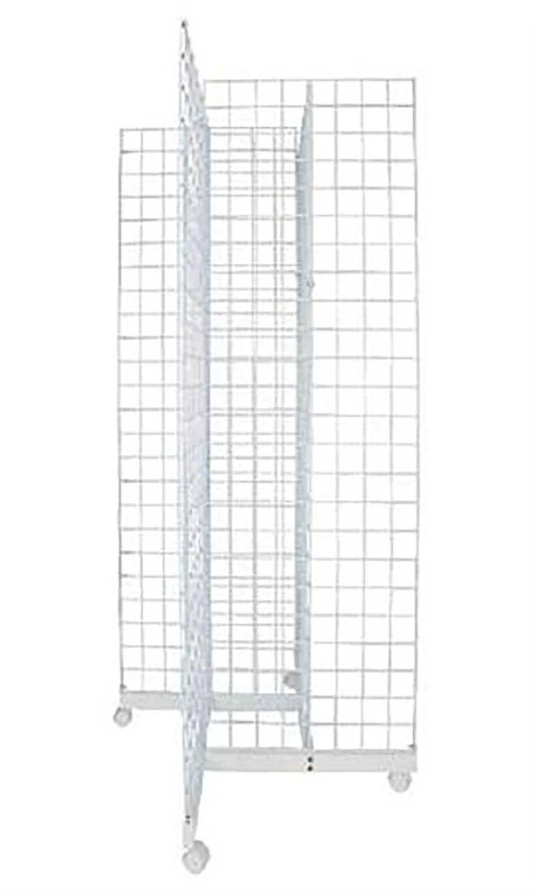 4-Way Wire Grid Tower with Base and Casters
