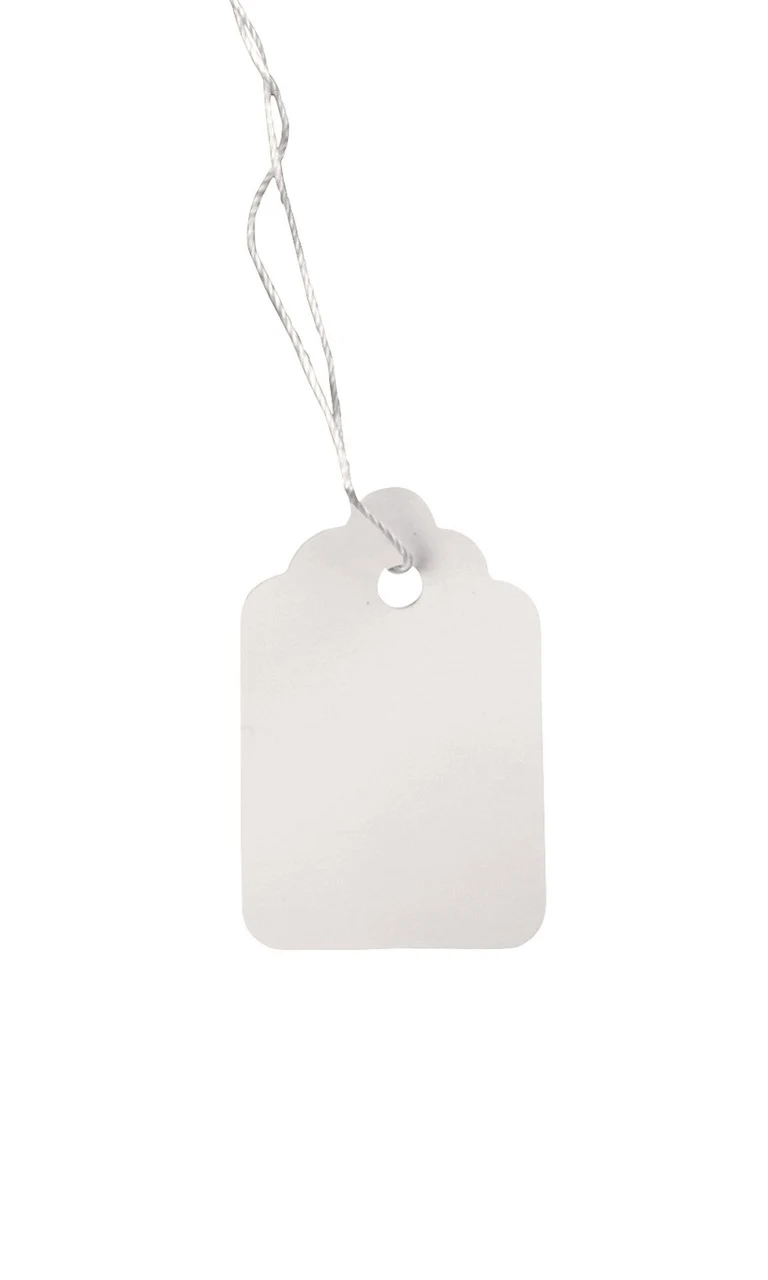 #5 Strung White Merchandise Price Tags