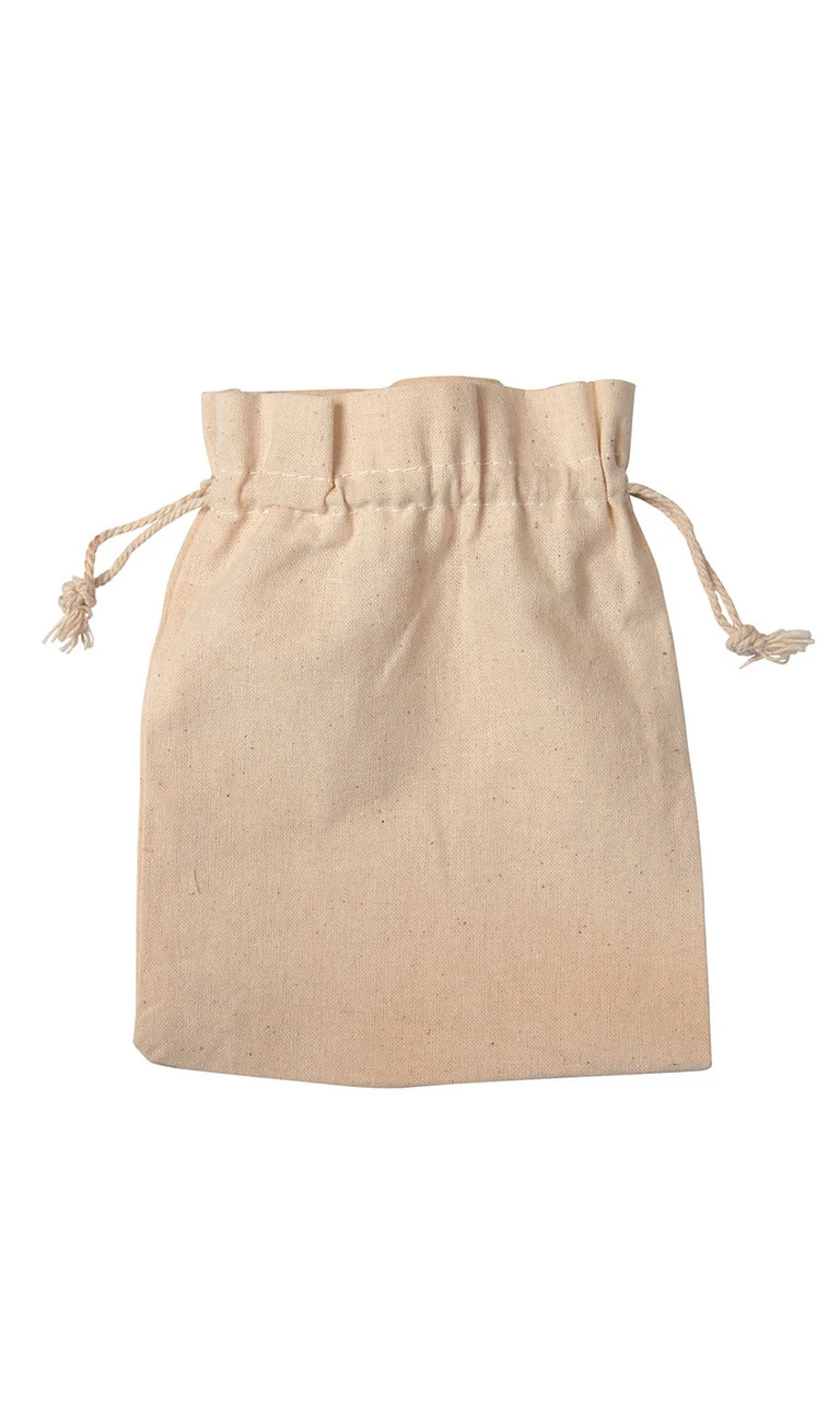 5 x 7 inch Natural Cotton Drawstring Pouches