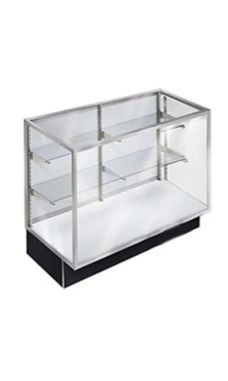 48 inch Extra Vision Metal Framed Black Display Case Fully Assembled with Lighting
