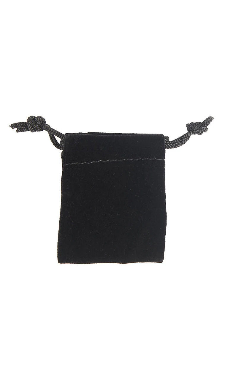 1.75 x 2 inch Black Velvet Drawstring Pouches