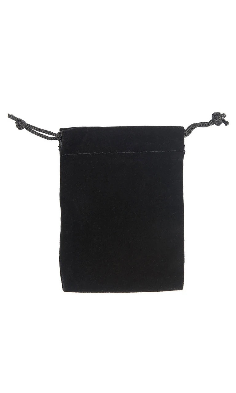 3 x 4 inch Black Velvet Drawstring Pouches