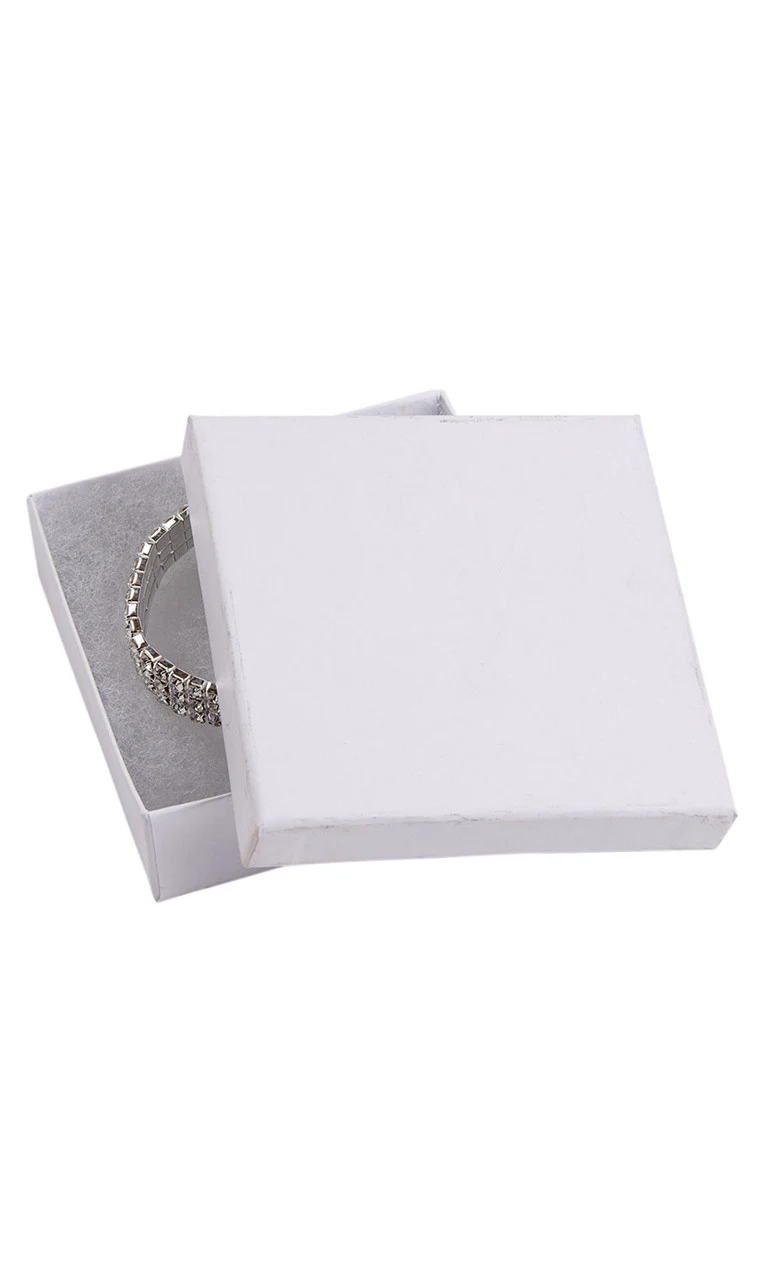 3.5 x 3.5 x 1 inch Cotton Filled Kraft Jewelry Boxes