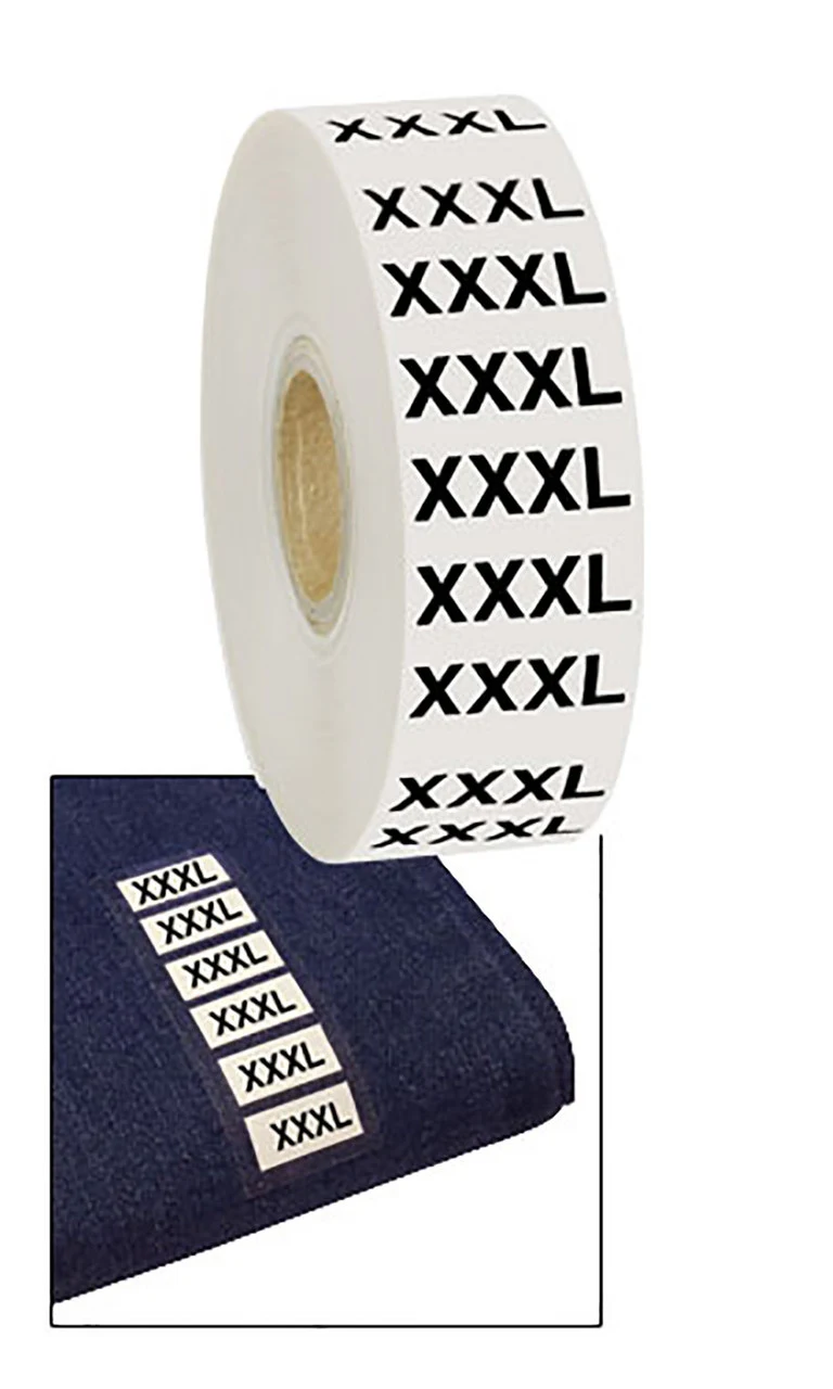 Wrap Around Clothing Size Labels - Size XXXL