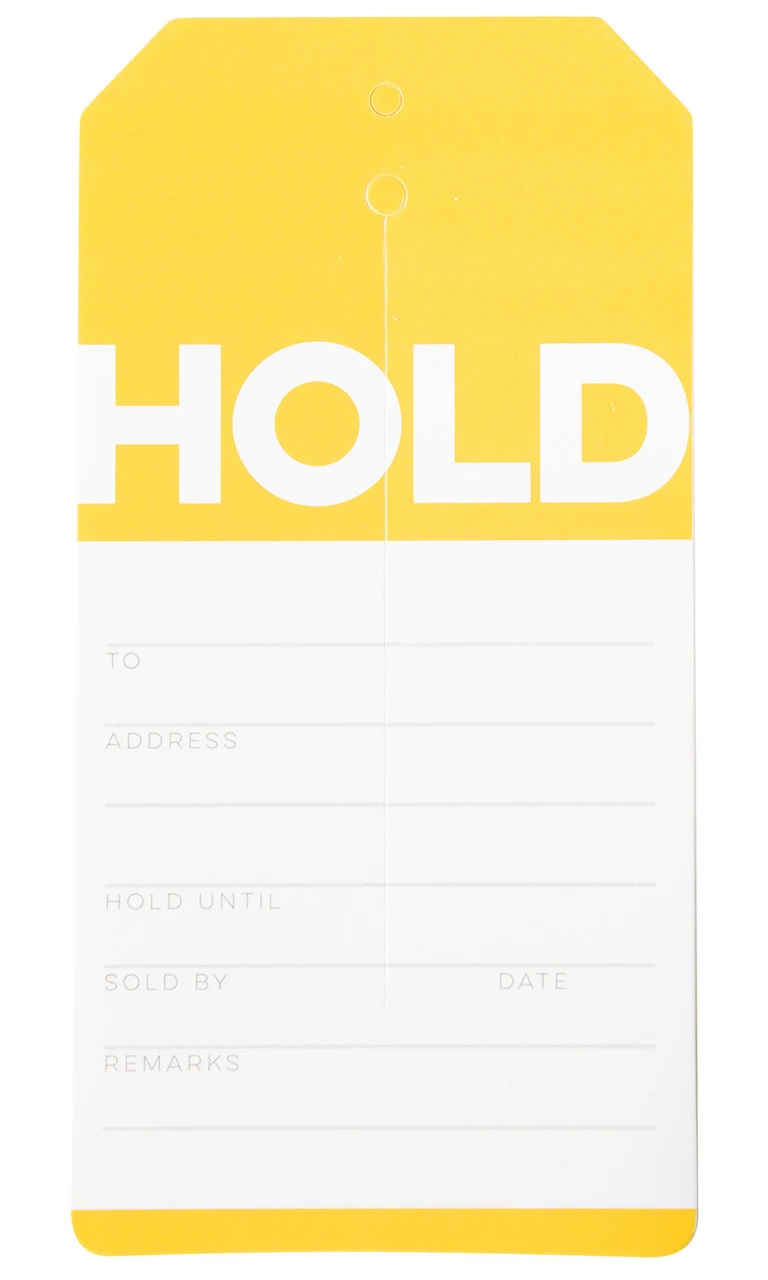 Yellow Modern Hold Slit Tags