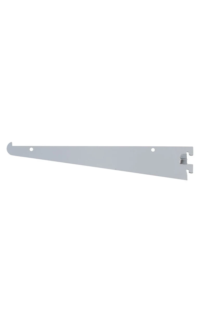 10 inch Chrome Metal Shelf Bracket for Slotted Standard - .5 inch slots 1 inch on center