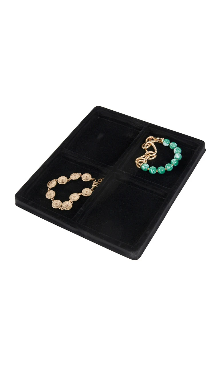4 Section Black Flocked Tray Inserts