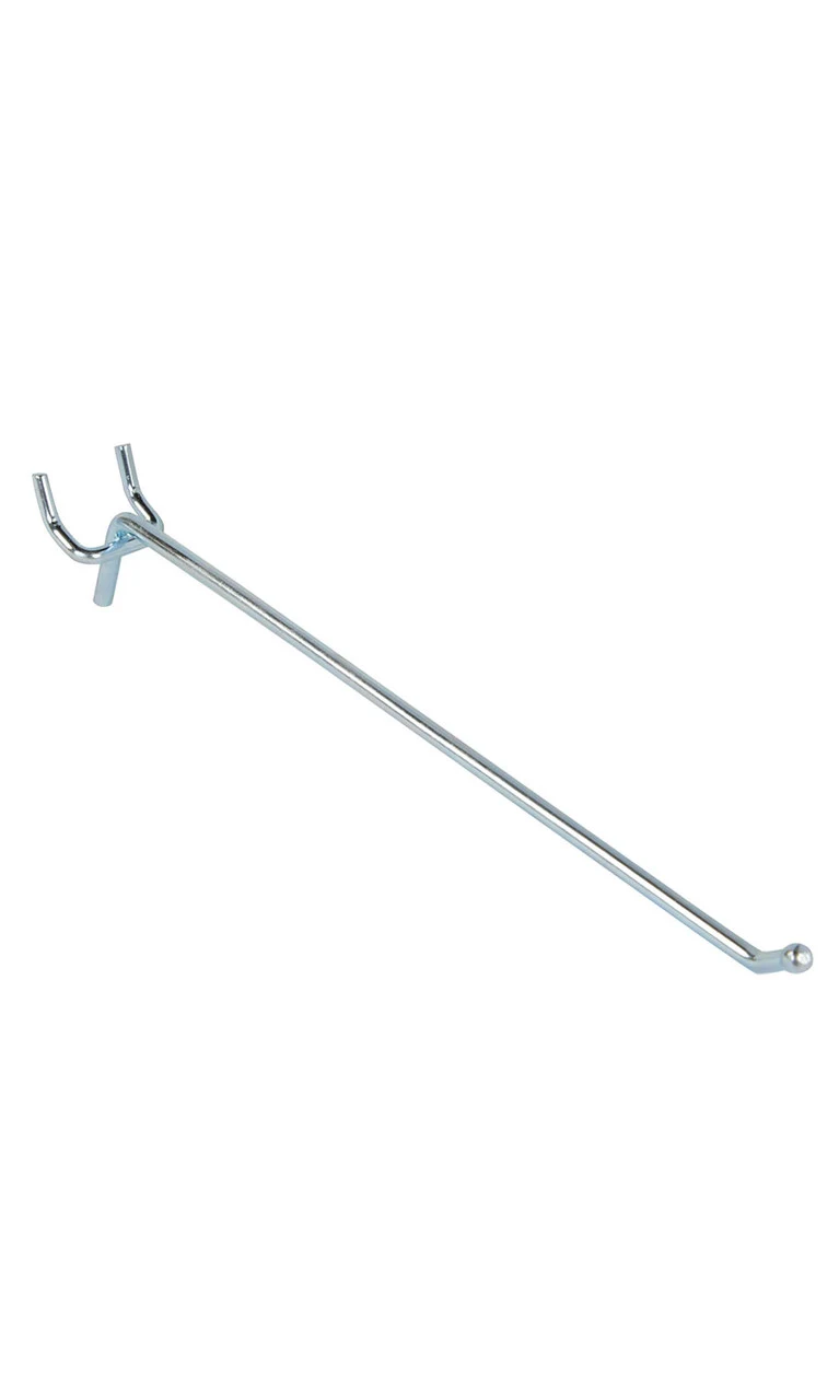 10 inch Chrome Peg Hook for .25 inch Pegboard