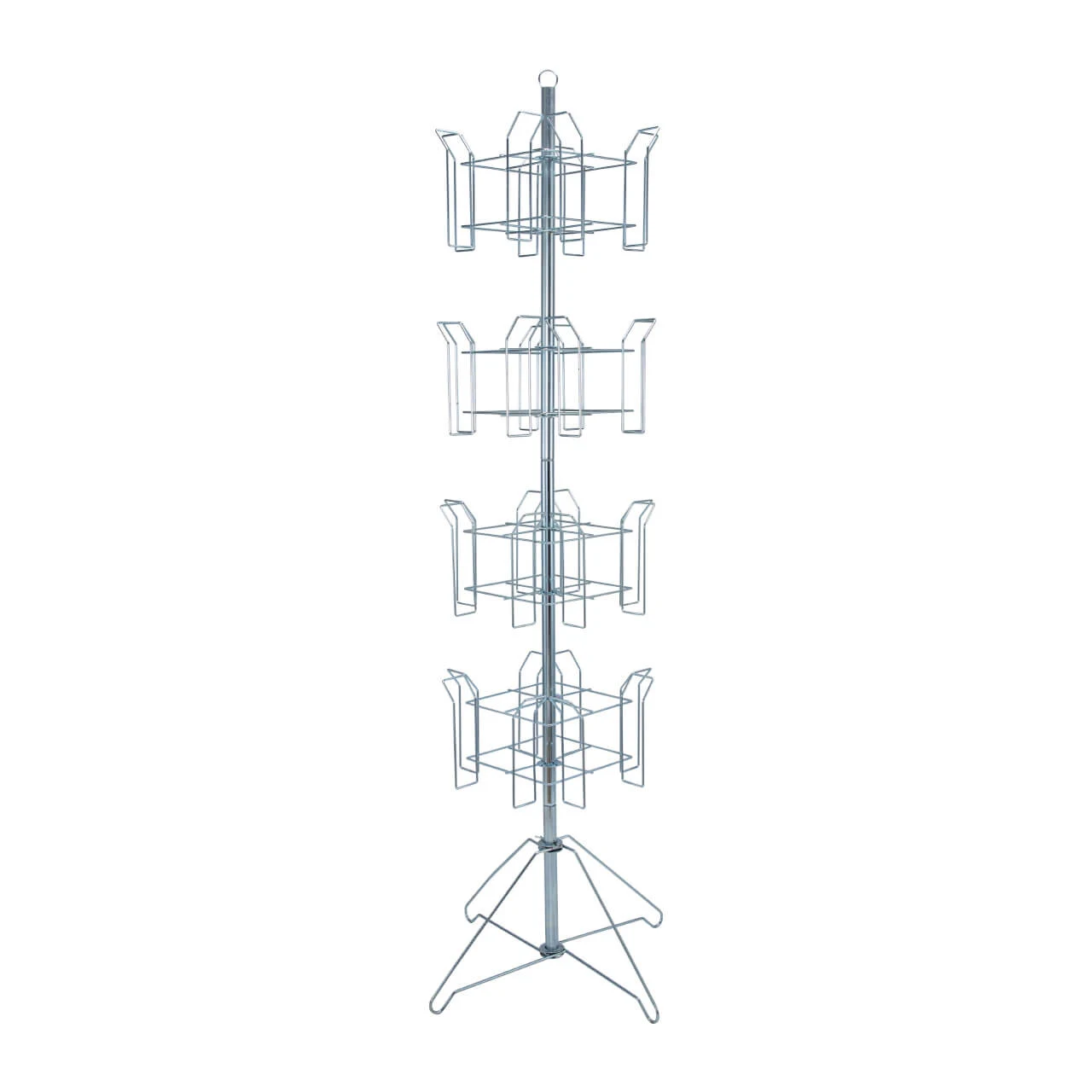 4-Tier Chrome Rotating Standing Literature Rack