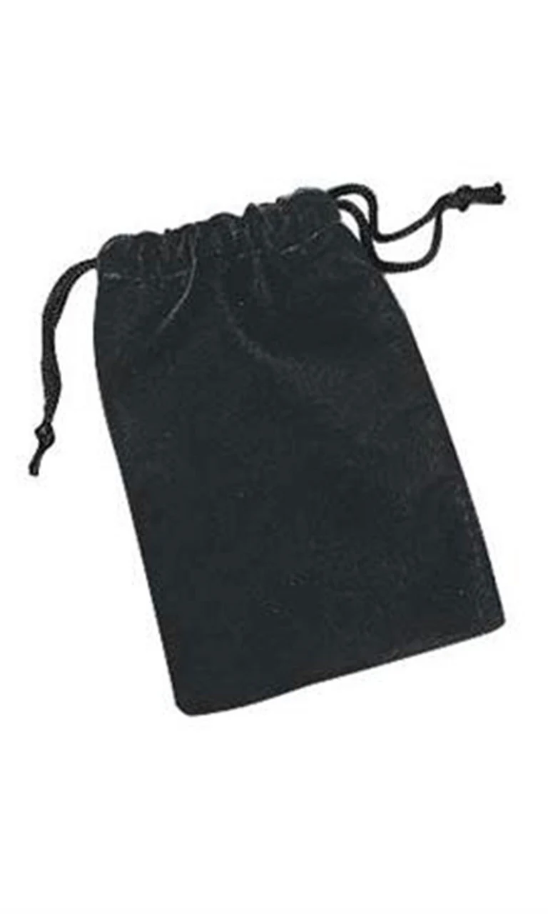 2.75 x 3 inch Black Velvet Drawstring Pouches