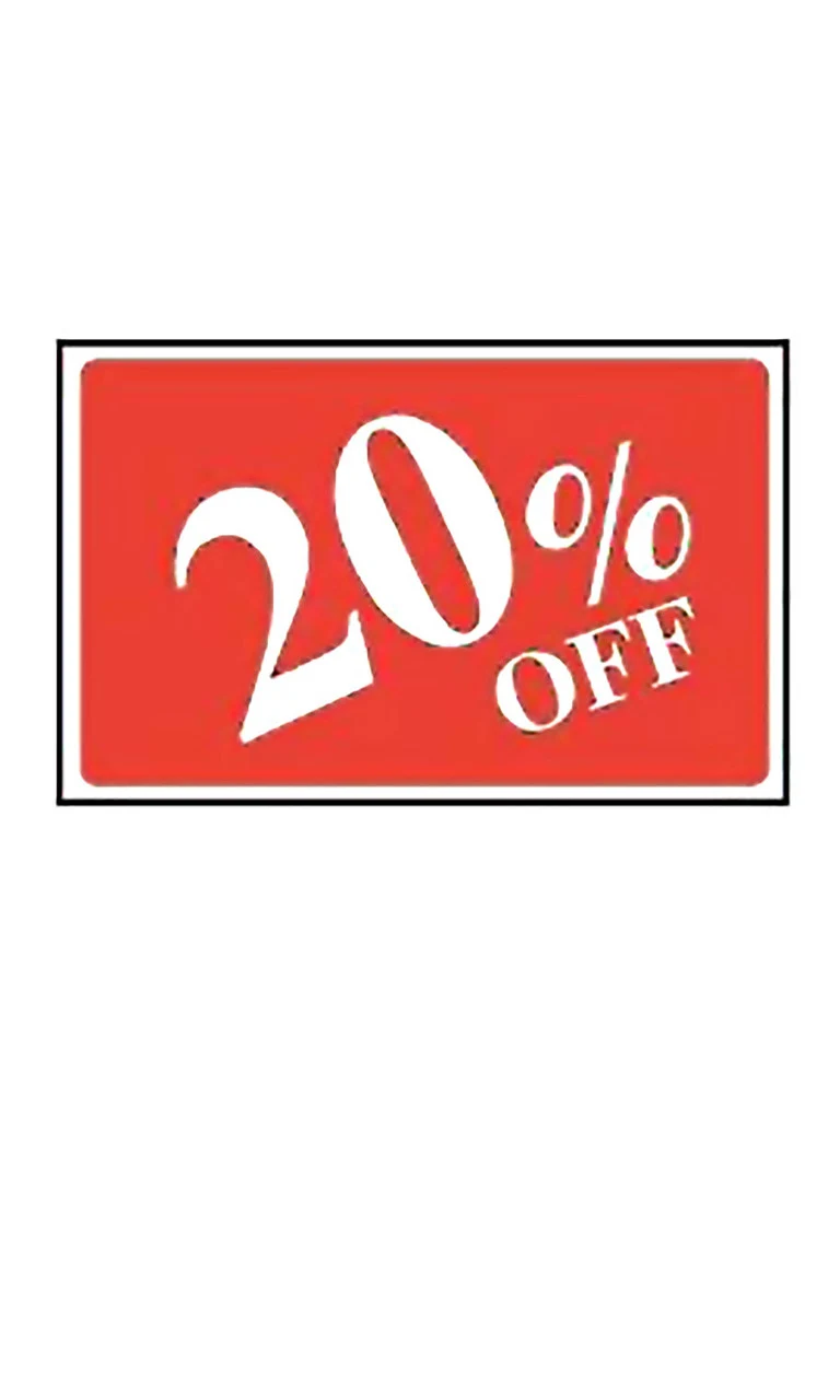 20% Off Rectangle Sign Card