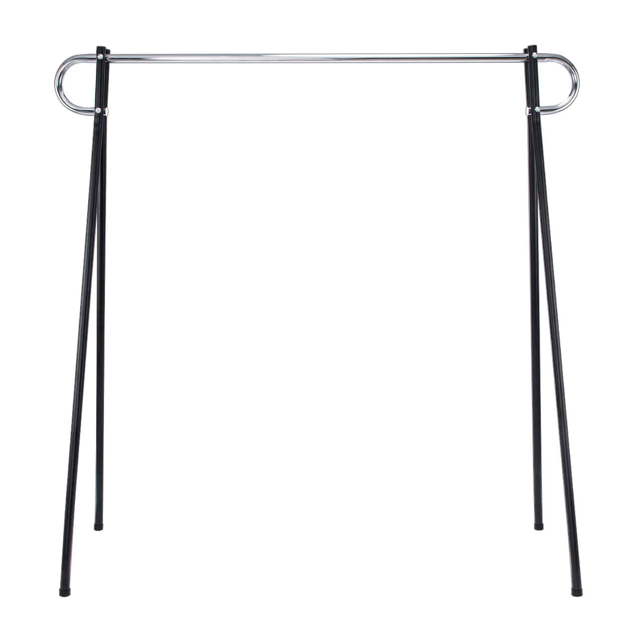 60 x 60 inch Black & Chrome Single-Rail Clothing Rack