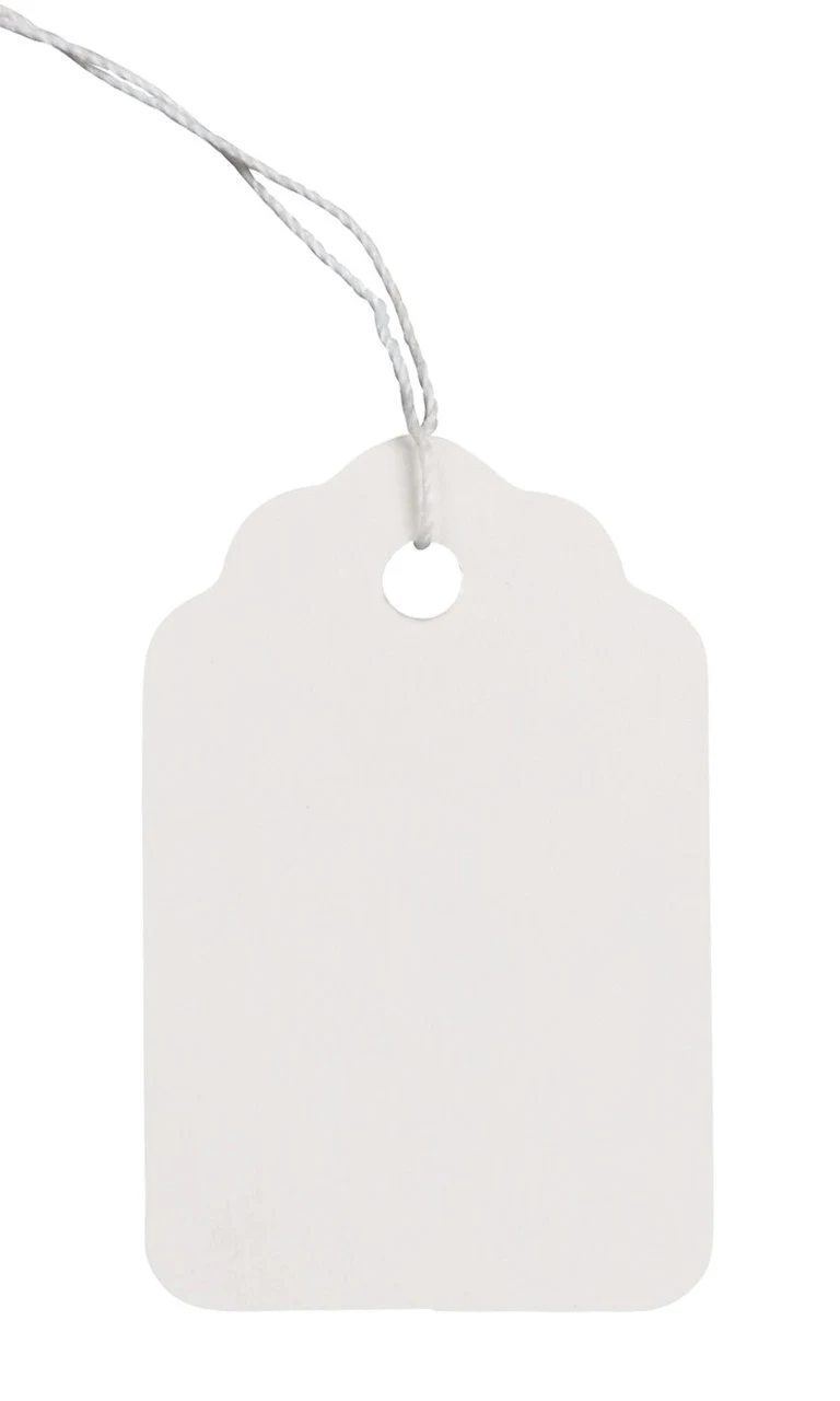 #4 Strung White Merchandise Price Tags
