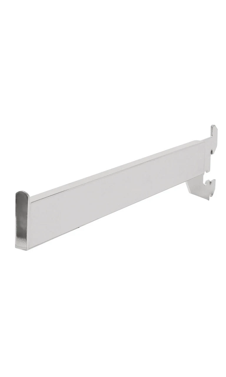 12 inch Dimensional Straight Chrome Faceout for Slotted Standard - 1 inch slots 2 inch on center