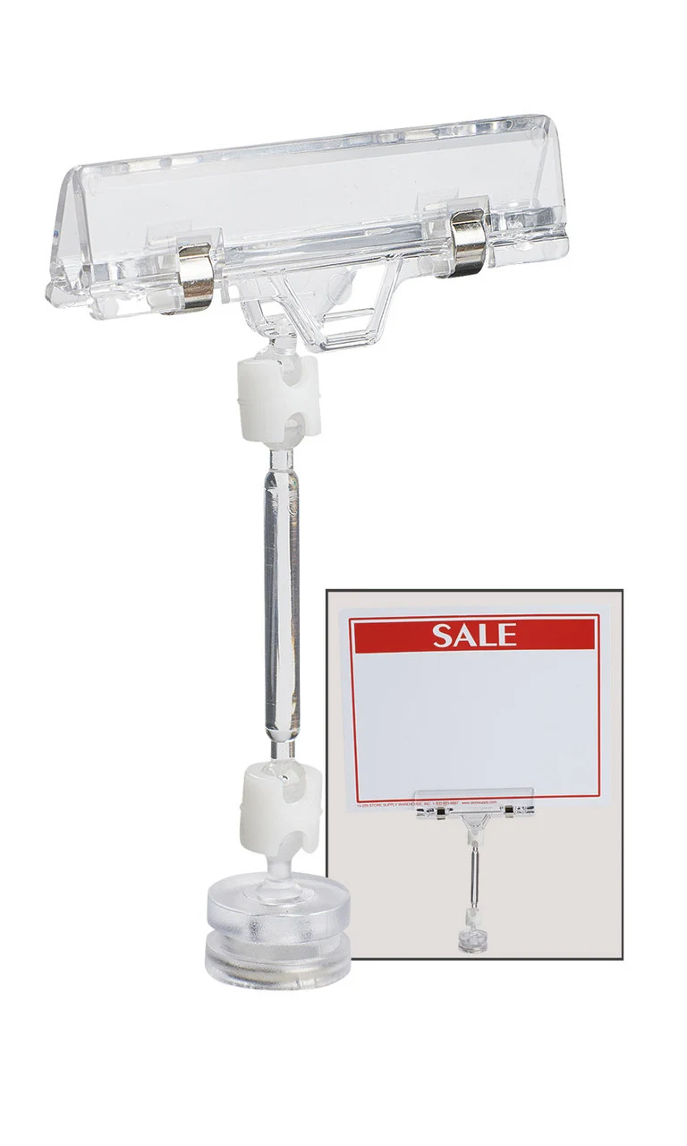 4.75 inch Clear Magnetic Sign Holder with Clip