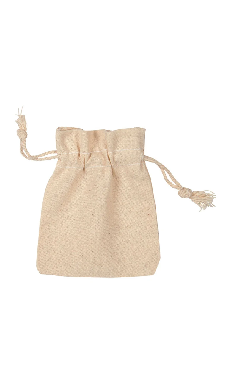 3 x 4 inch Natural Cotton Drawstring Pouches