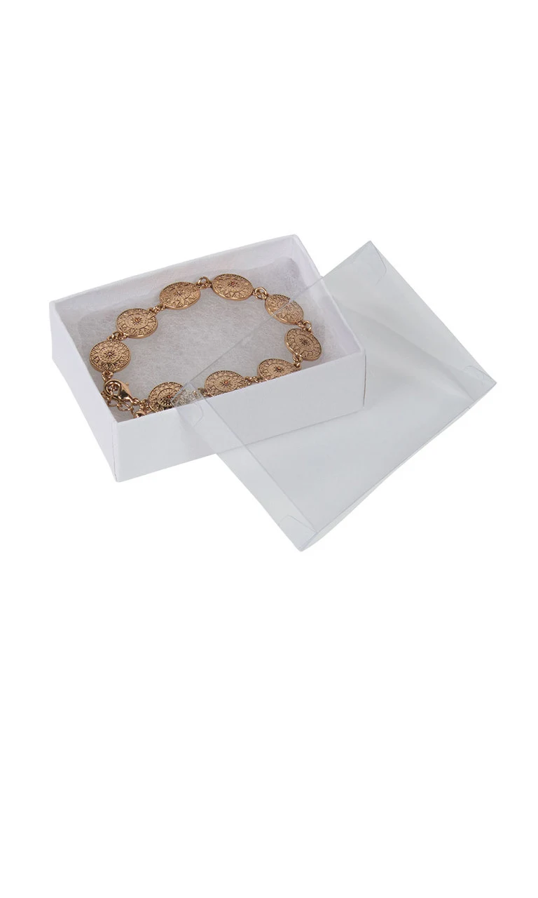 3 1/16 x 2 1/8 x 1 inch White Vu-Top Cotton Filled Jewelry Boxes 3 1/16 x 2 1/8 x 1 inch White Vu-Top Cotton Filled Jewelry Boxes