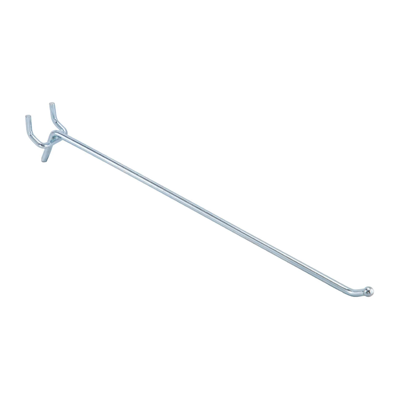 10 inch Chrome Peg Hook for 1/8 inch or 1/4 inch Pegboard
