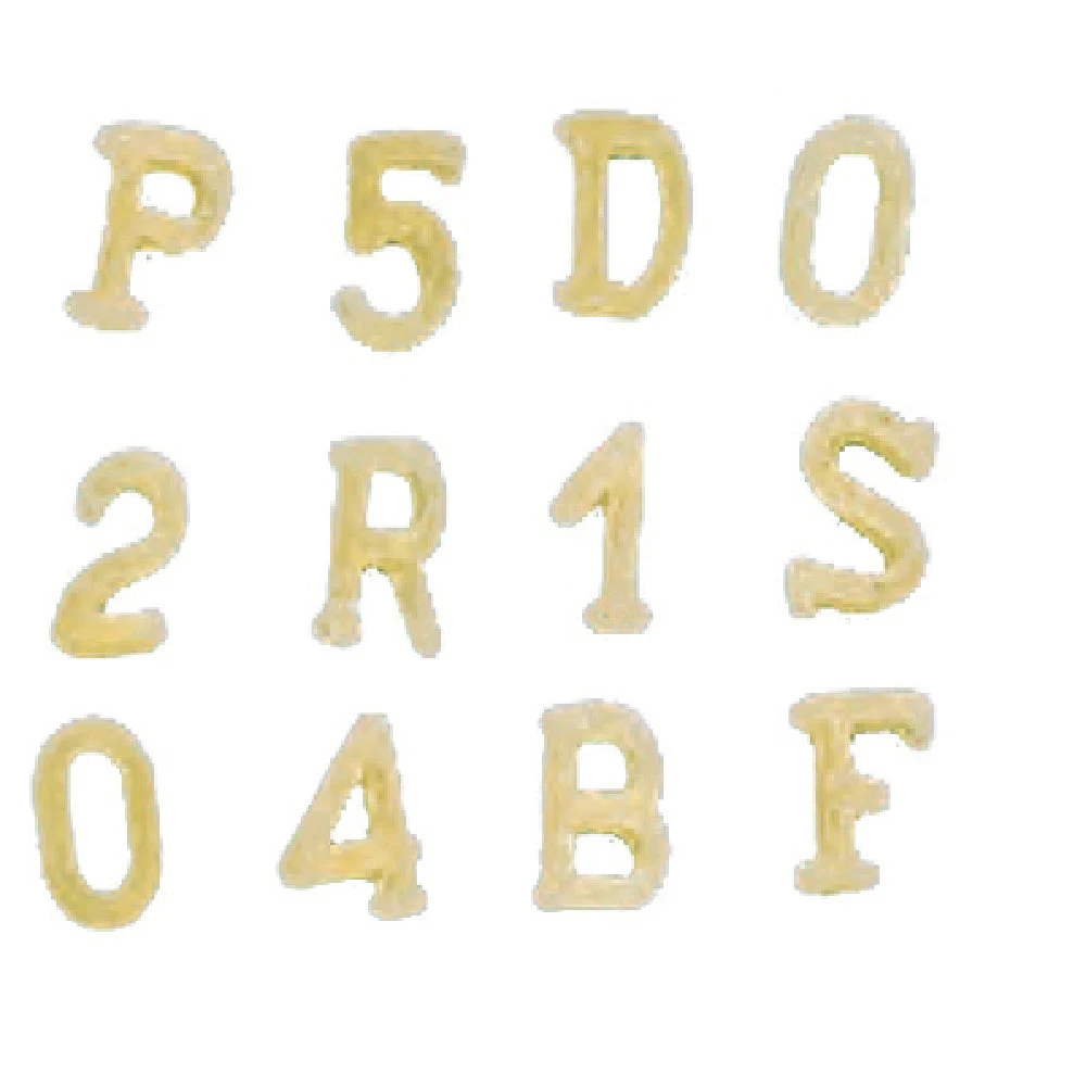 Arcobaleno Pasta Equipment AEX50#339 7.5mm Extruder Die Alphabet and Numbers Bronze