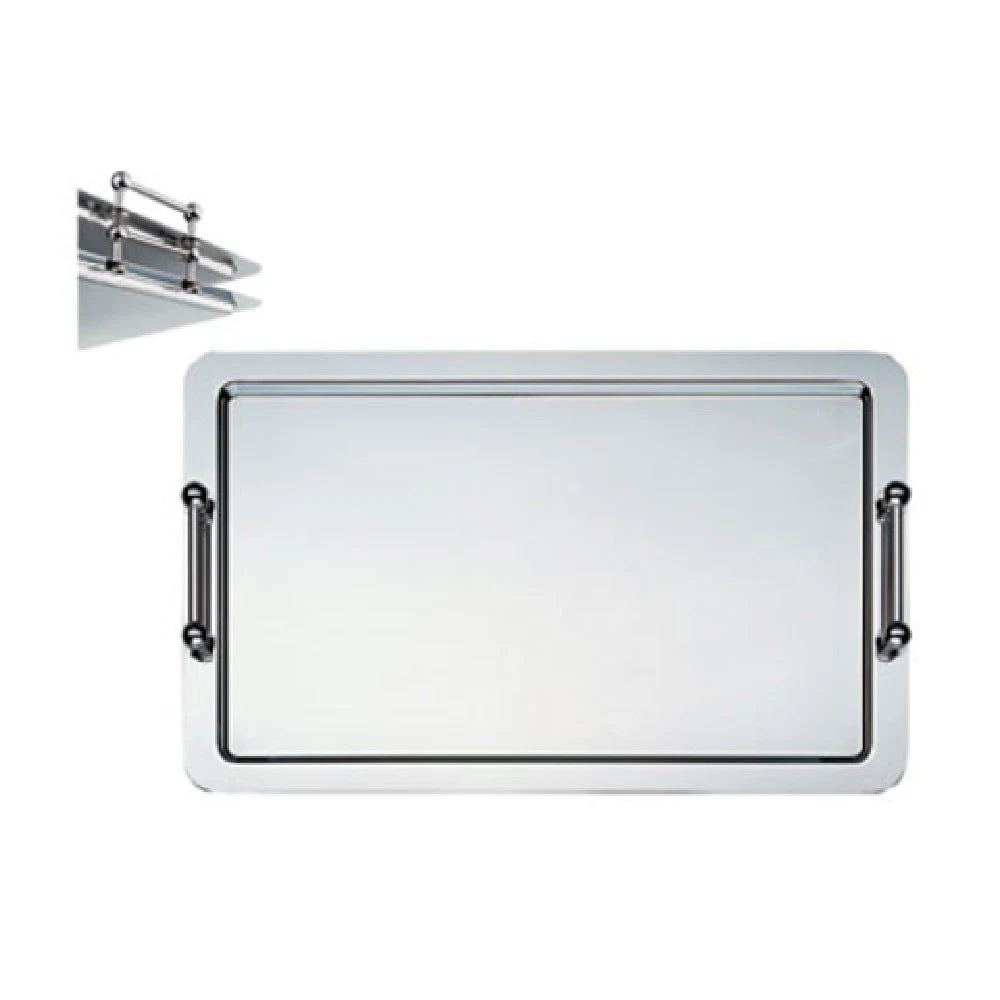 BauscherHepp 06.7680.6040 20 Inch handled stackable serving tray stainless steel with Bistro design