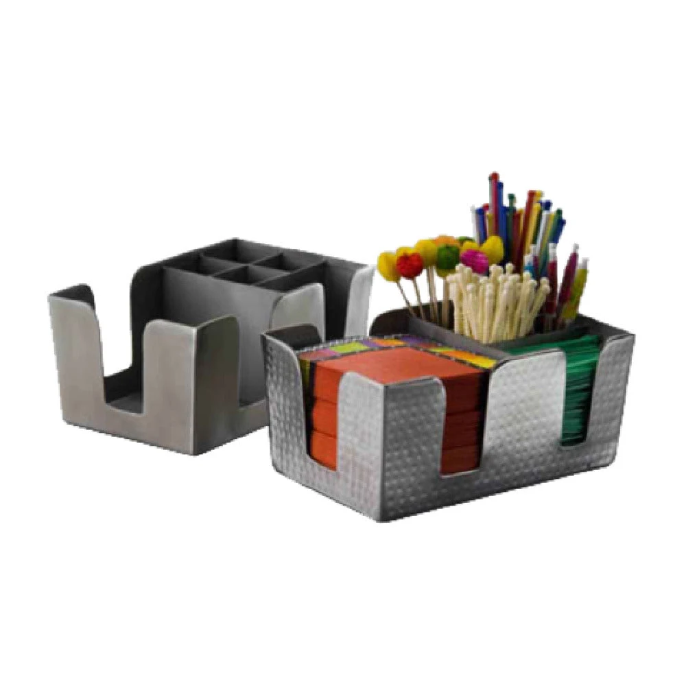 American Metalcraft HMBAR8 8-1/2 Inch Stainless Steel Coffee Bar Organizer with Hammered Finish