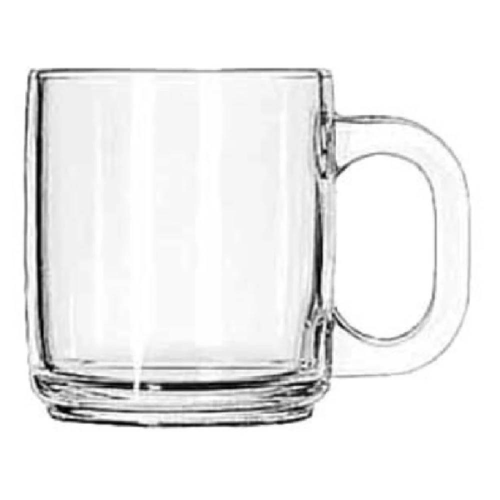 Libbey 5201 10 Oz Clear Glass Coffee Mug with Handle 12 Packs